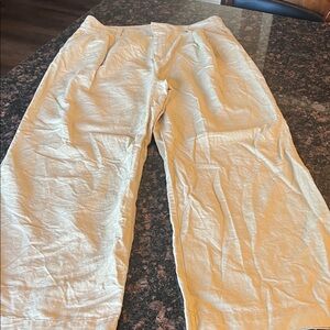 GAP Beige Pleated Linen Pants wide leg size 16